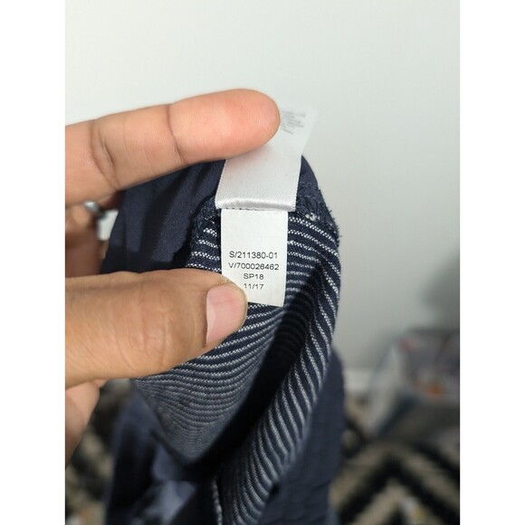 Athleta Pants Women 0 Bali Blue Striped Linen Cropped Relaxed Jogger Lagenlook - Picture 9 of 10